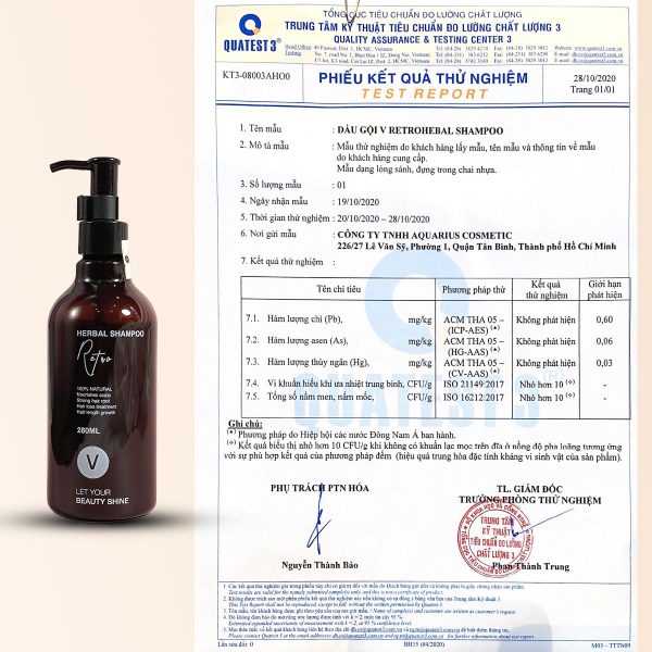 giấy chứng nhận công bố của dầu gội bồ kết retro shampoo vyvyhaircare